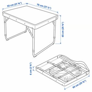 ست میز تاشو، آبی مدل STRANDÖN
